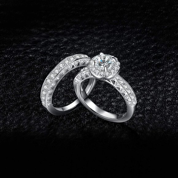 1.8ct CZ Bridal Set - 925 Sterling Silver - Picture 2 of 5